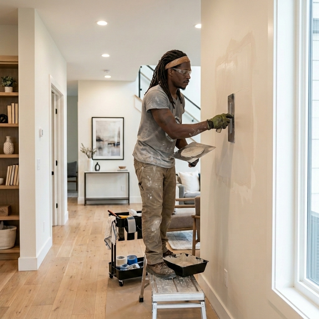 Professional Drywall Repair Craftsman Finishing Wall