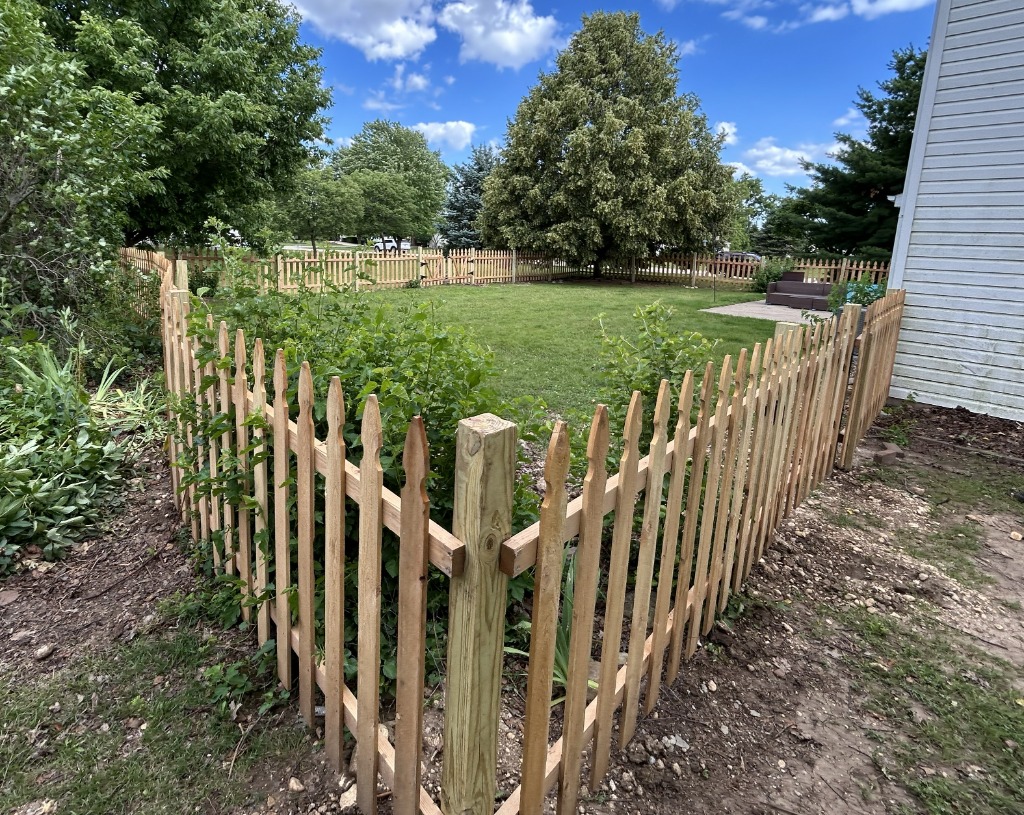 Custom New Picket Fence After Installation